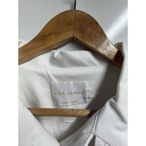 Kika Vargas NWT Mabel Cutout Stretch Cotton Midi White Dress Women's Size Small - Picture 6 of 12